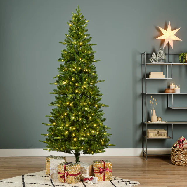 Árvore de Natal Nevada 180/210m - com Luzes LED Quentes e Multicoloridas