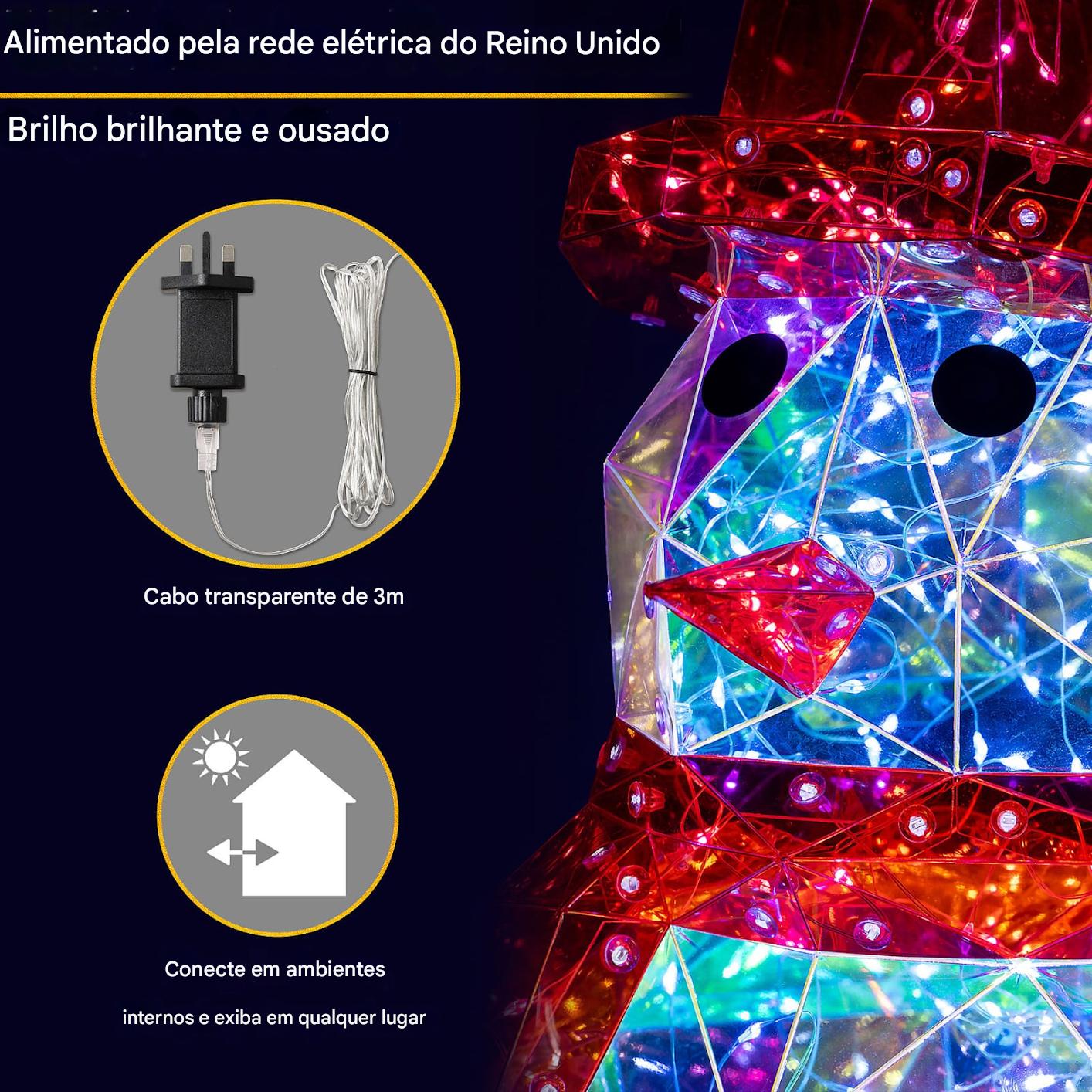 Decoração Holográfica 3D Luminescência de Natal