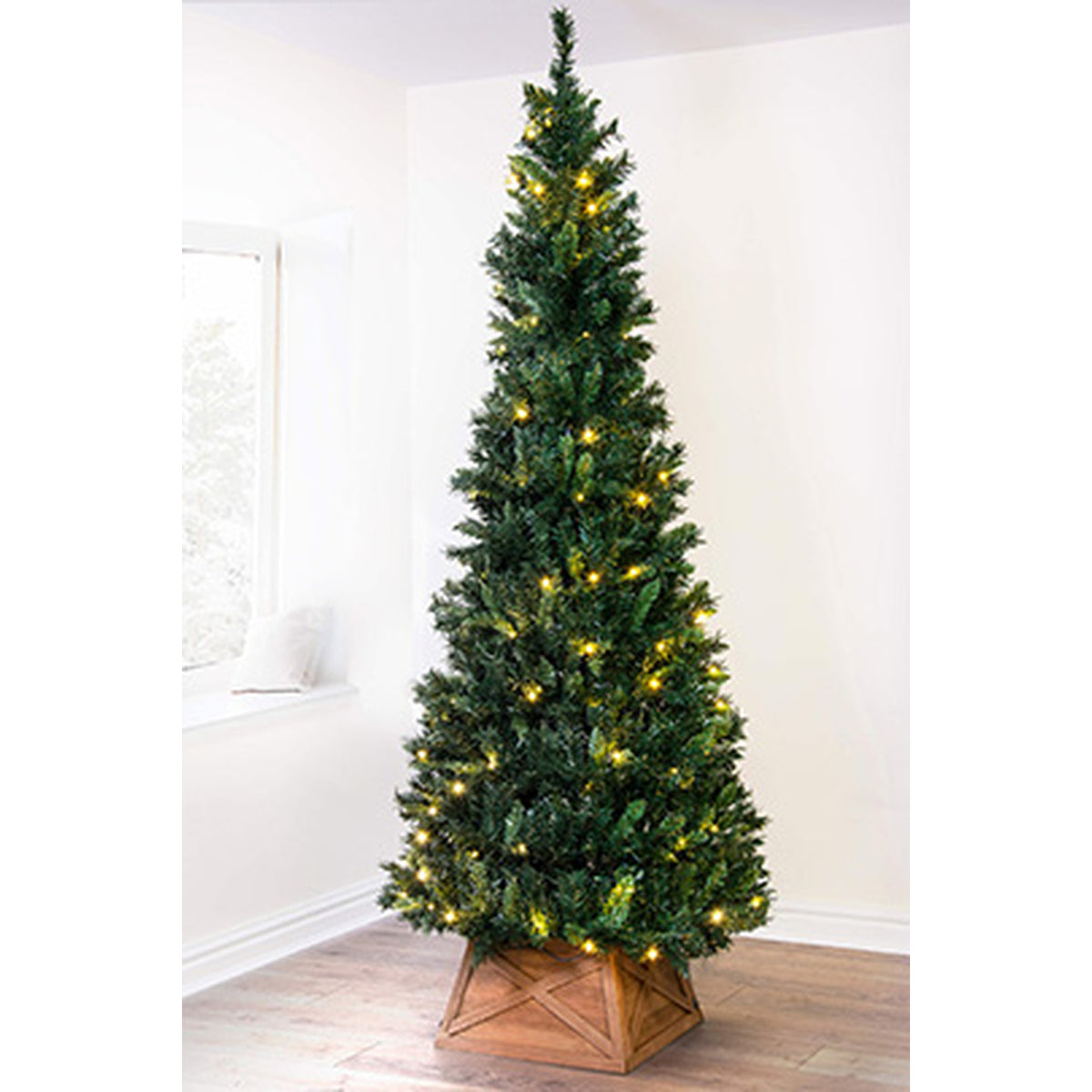🎄 Árvore de Natal Pop-Up com Luzes Brancas Quentes – Verde / 2,10m