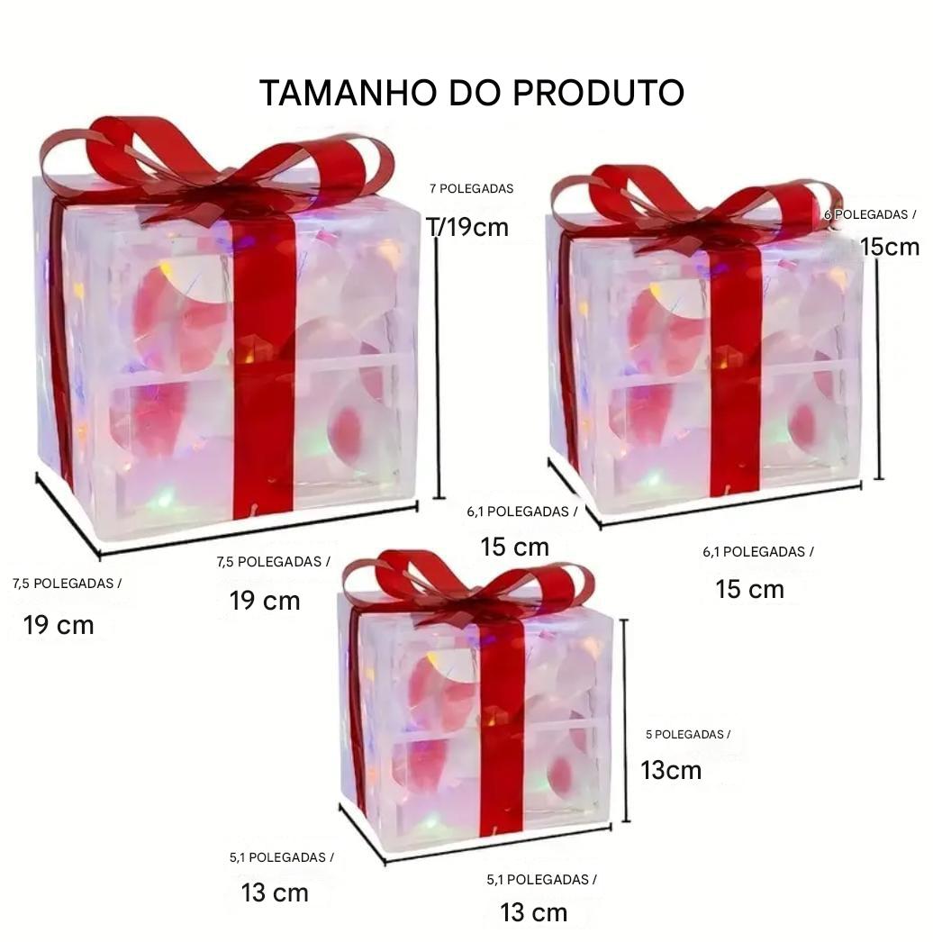 Kit Presentes 3D Luminescência de Natal