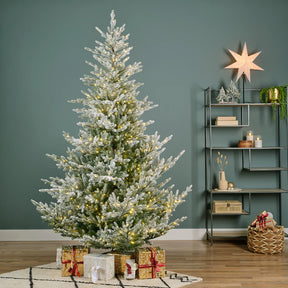 Árvore de Natal Nevada 2,10m de Altura - 1.286 Galhos - com luzes LED