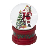 Globo de neve de Natal com Papai Noel e árvore de Natal